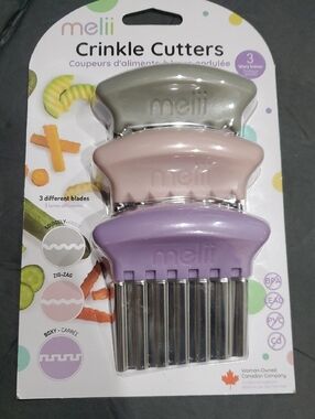 3piece Melii crinkle cutter with 3 different blades‎ brand new